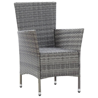Set da Pranzo per Esterni 7 pz con Cuscini in Polyrattan Grigio | homemem39
