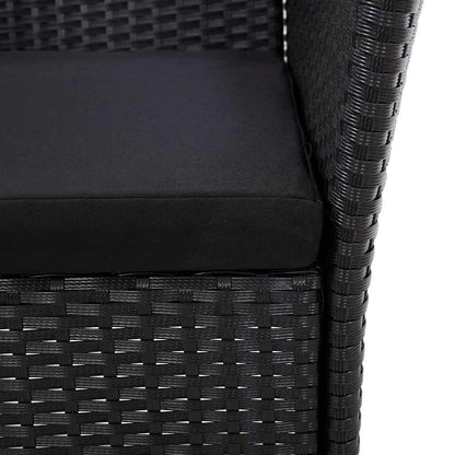 Set da Pranzo da Giardino 5 pz con Cuscini in Polyrattan