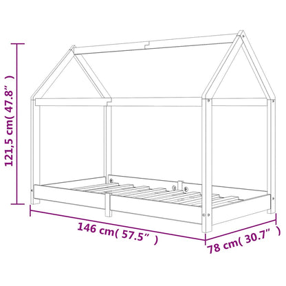 Giroletto per Bambini in Legno Massello di Pino 70x140 cm - homemem39