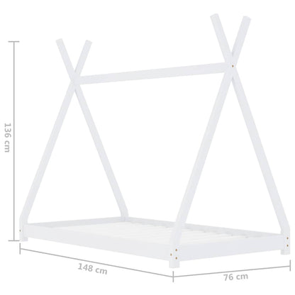 Giroletto per Bambini Bianco in Massello di Pino 70x140 cm | homemem39