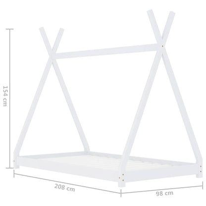 Giroletto per Bambini Bianco in Massello di Pino 90x200 cm - homemem39