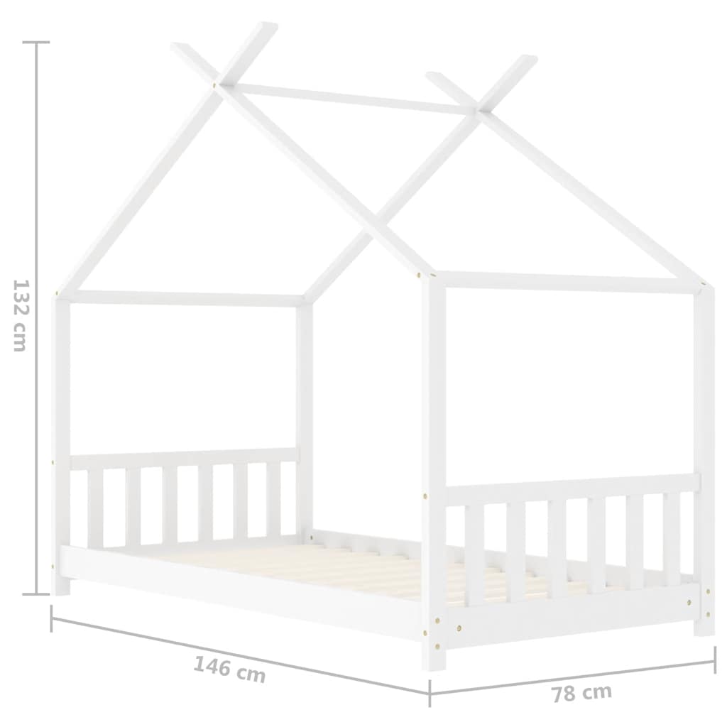 Giroletto per Bambini Bianco in Massello di Pino 70x140 cm - homemem39