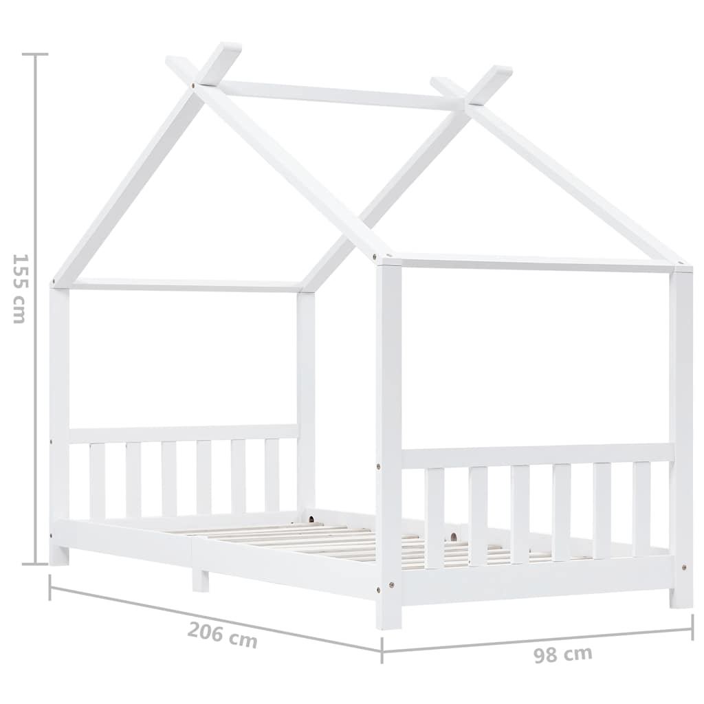 Giroletto per Bambini Bianco in Massello di Pino 90x200 cm - homemem39