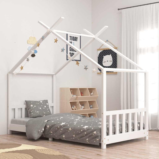 Giroletto per Bambini Bianco in Massello di Pino 90x200 cm - homemem39