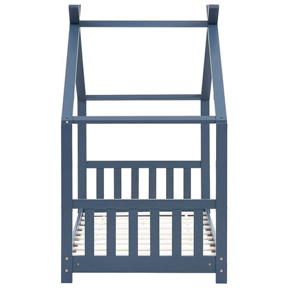 Giroletto per Bambini Grigio in Legno Massello di Pino 80x160cm - homemem39