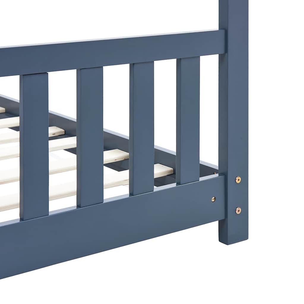 Giroletto per Bambini Grigio in Legno Massello di Pino 80x160cm - homemem39