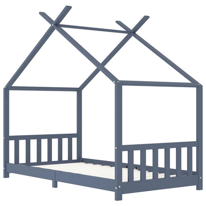 Giroletto per Bambini Grigio in Massello di Pino 90x200 cm - homemem39