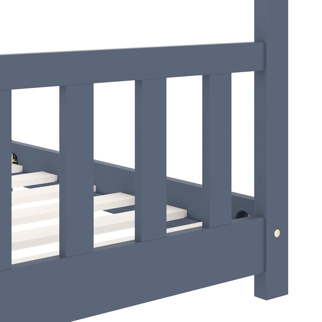 Giroletto per Bambini Grigio in Massello di Pino 90x200 cm - homemem39