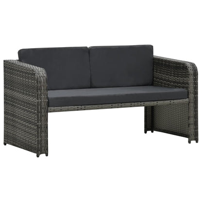 Set Divani da Giardino 4 pz con Cuscini in Polyrattan Antracite | homemem39