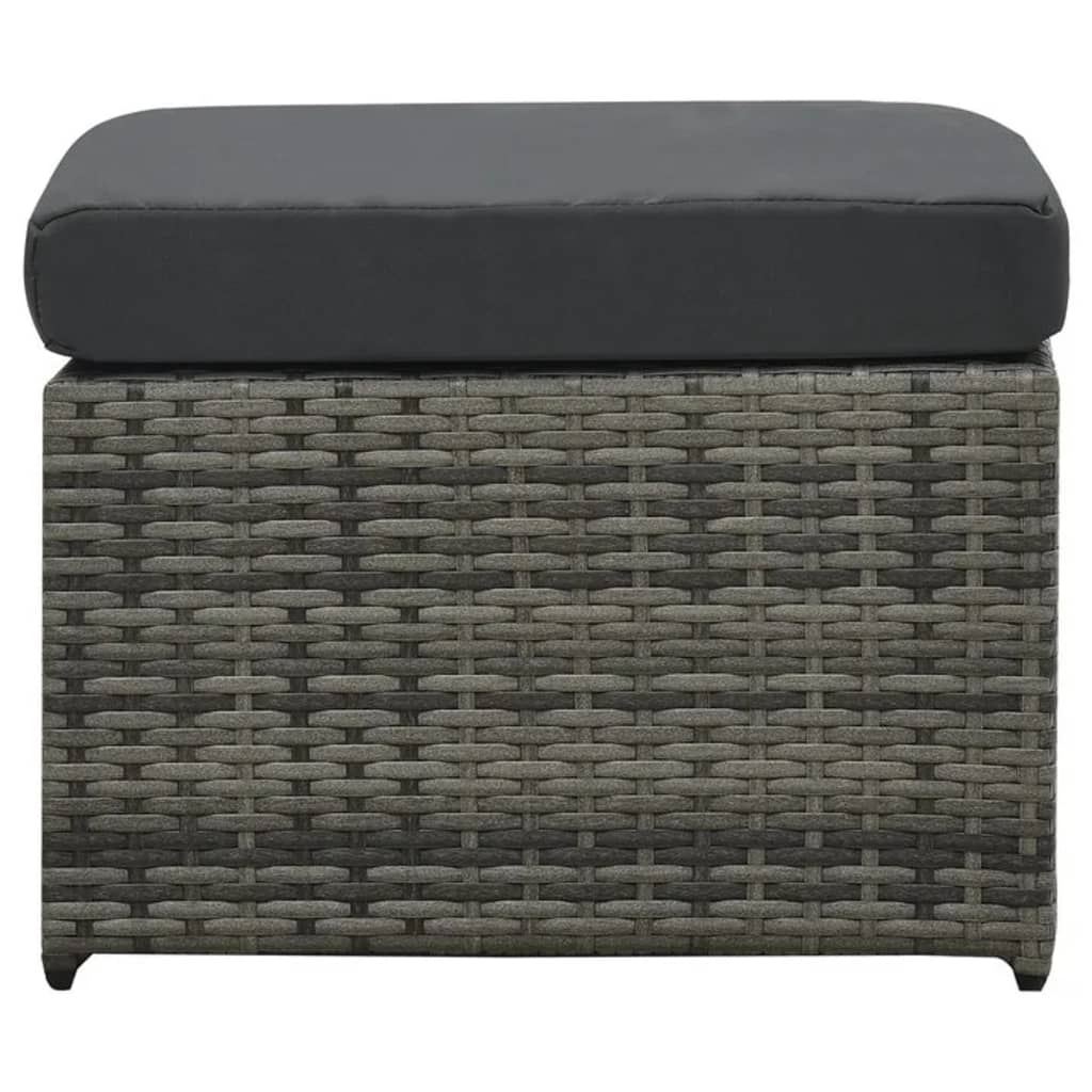 Set Divani da Giardino 4 pz con Cuscini in Polyrattan Antracite | homemem39