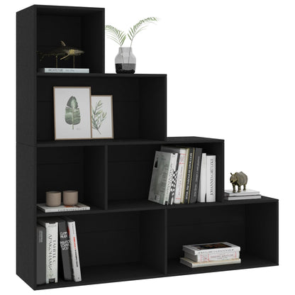Libreria/Divisorio Nero 155x24x160 cm in Legno Multistrato | homemem39