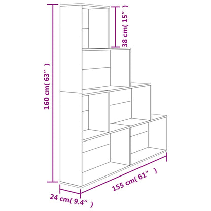 Libreria/Divisorio Rovere Sonoma 155x24x160cm Legno Multistrato | homemem39