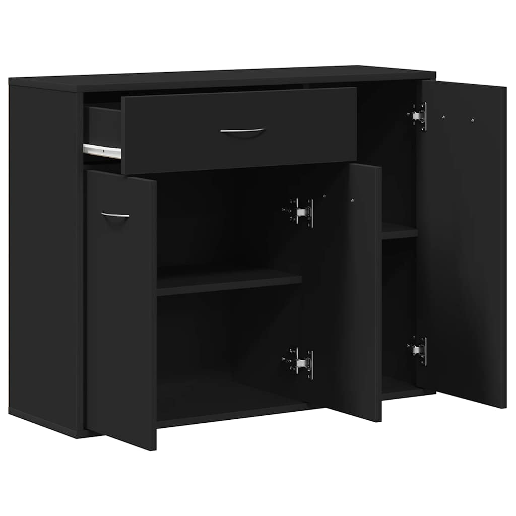 Credenza Nera 88x30x70 cm in Legno Multistrato - homemem39