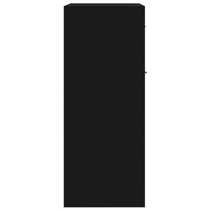 Credenza Nera 60x30x75 cm in Legno Multistrato - homemem39