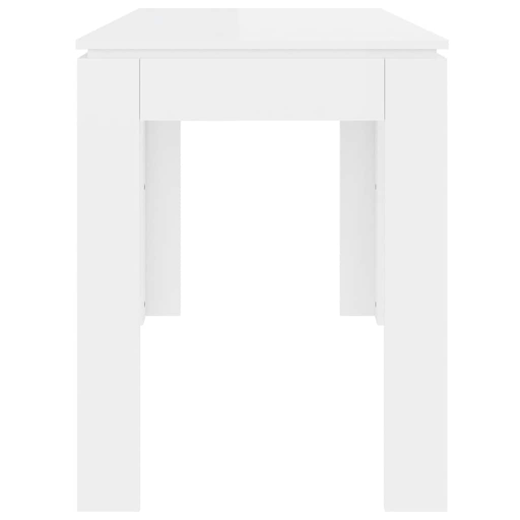 Tavolo da Pranzo Bianco Lucido 120x60x76 cm Legno Multistrato | homemem39
