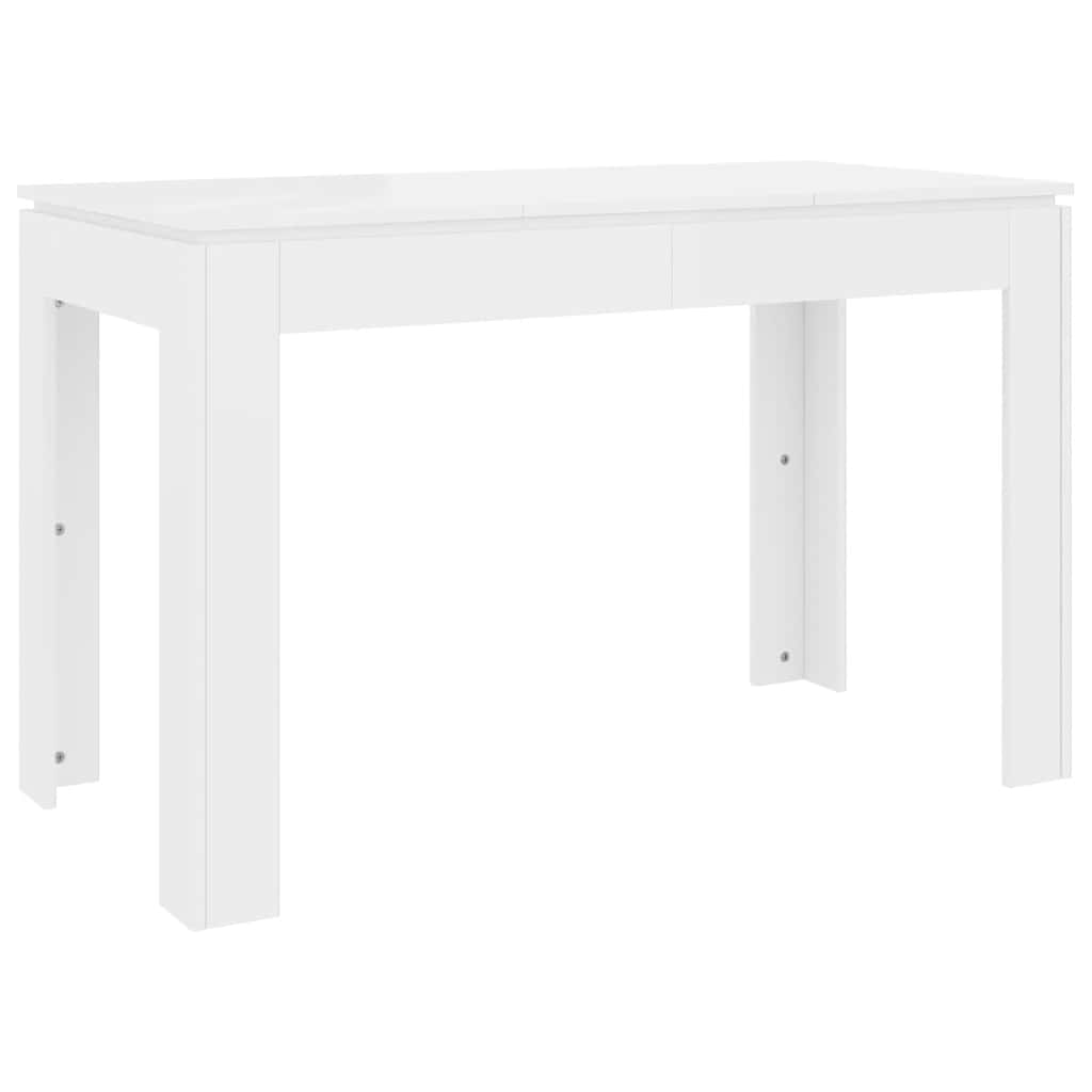 Tavolo da Pranzo Bianco Lucido 120x60x76 cm Legno Multistrato | homemem39