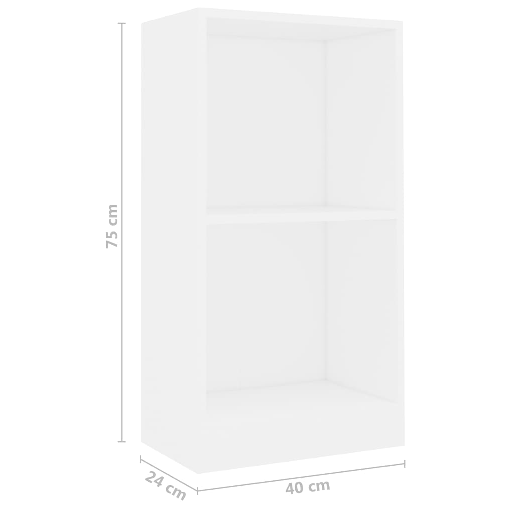 Libreria Bianca 40x24x75 cm in Legno Multistrato | homemem39