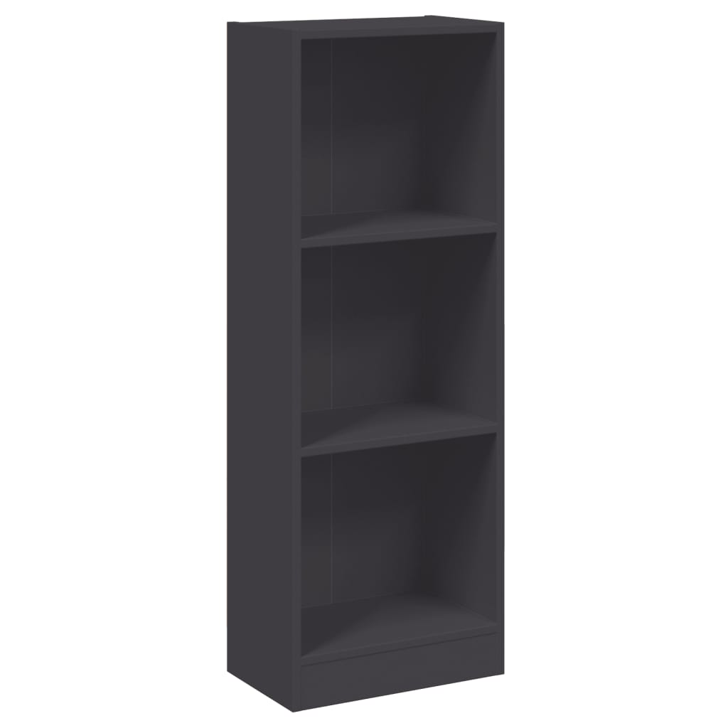 Libreria a 3 Ripiani Grigia 40x24x109 cm in Legno Multistrato | homemem39