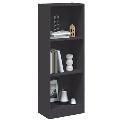 Libreria a 3 Ripiani Grigia 40x24x109 cm in Legno Multistrato | homemem39