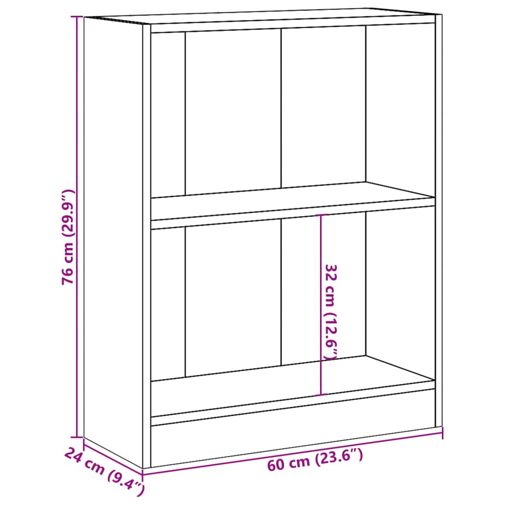 Libreria Bianca 60x24x76 cm in Legno Multistrato | homemem39