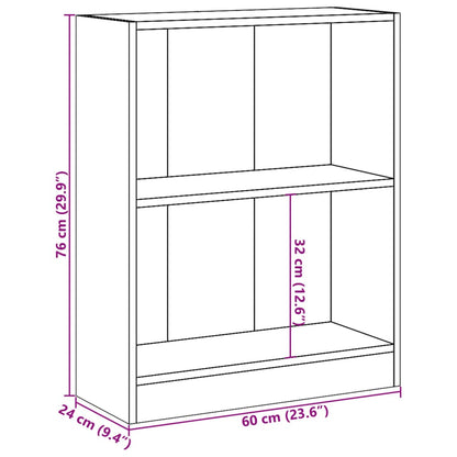 Libreria Rovere Sonoma 60x24x76 cm in Legno Multistrato | homemem39