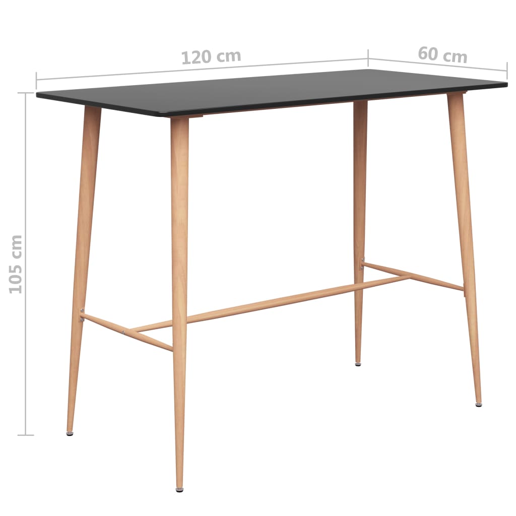 Tavolo da Bar Nero 120x60x105 cm | homemem39