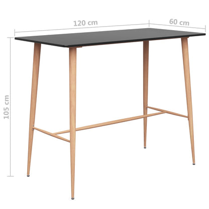 Tavolo da Bar Nero 120x60x105 cm | homemem39