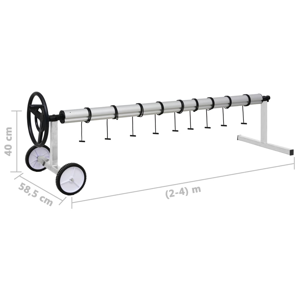 Rullo di Copertura per Piscina con Base in Acciaio Inox - homemem39