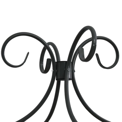 Letto a Baldacchino Nero in Metallo 140x200 cm | homemem39