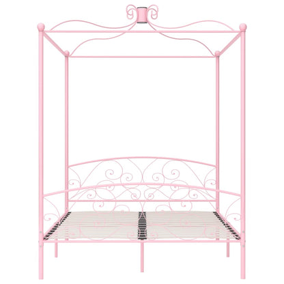 Giroletto a Baldacchino Rosa in Metallo 180x200 cm | homemem39