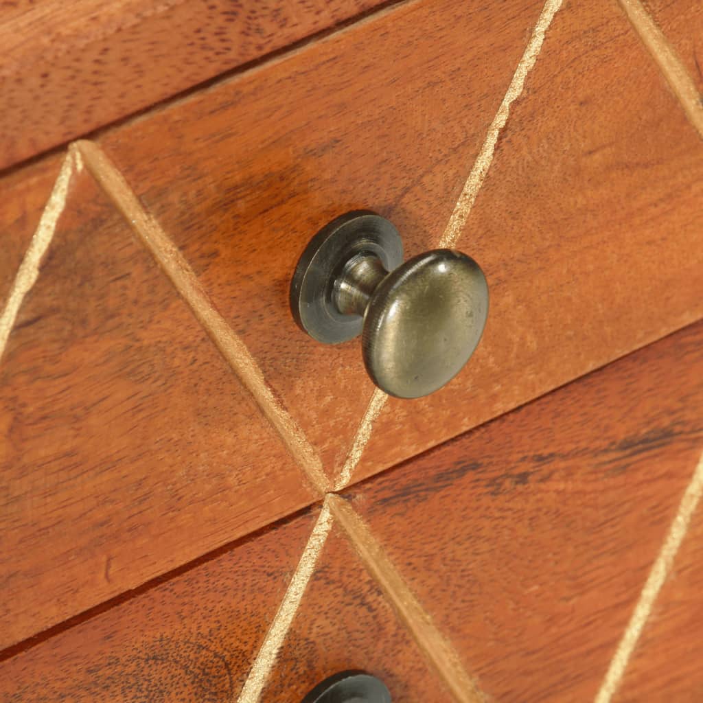 Comodino 40x30x58 cm in Legno Massello di Mango - homemem39