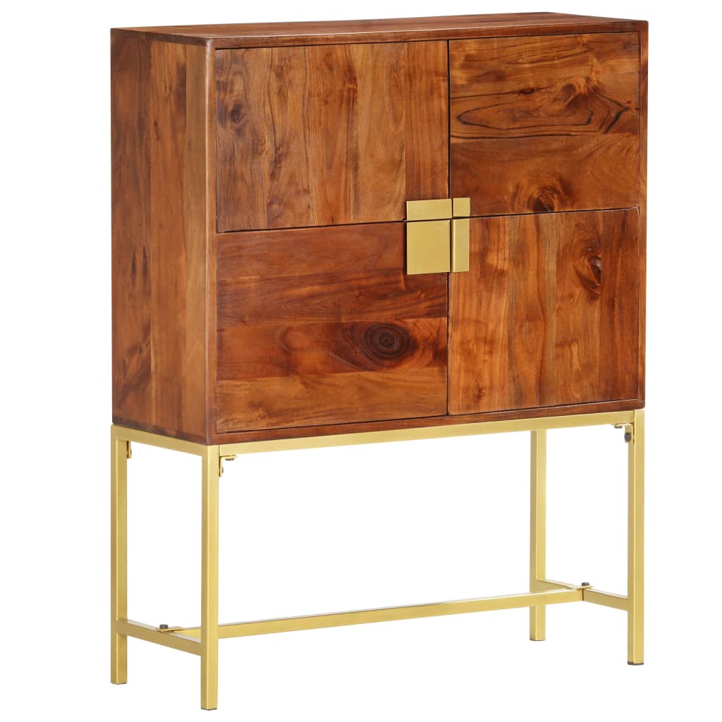 Credenza Alta 80x30x100 cm in Legno Massello di Acacia | homemem39