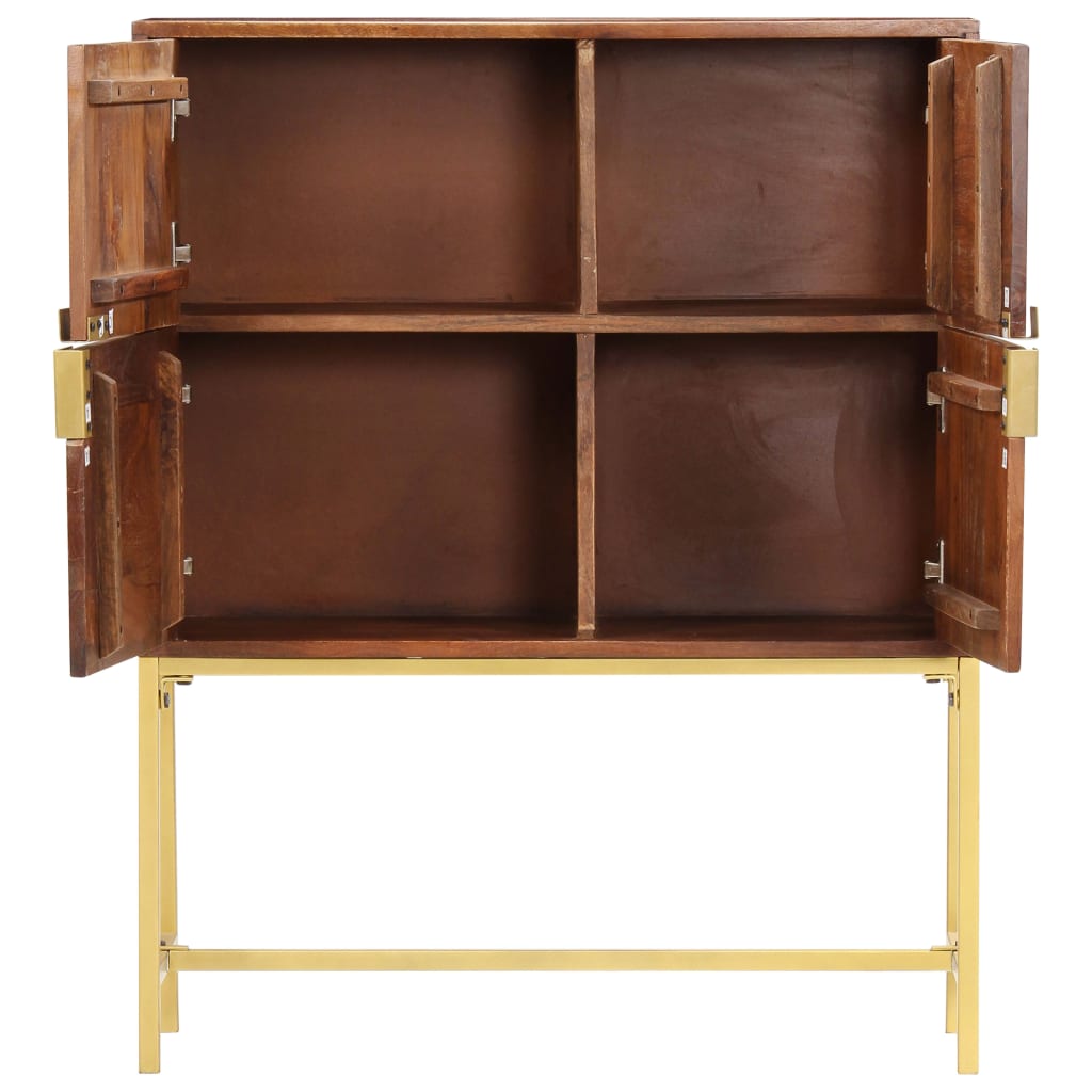 Credenza Alta 80x30x100 cm in Legno Massello di Acacia | homemem39