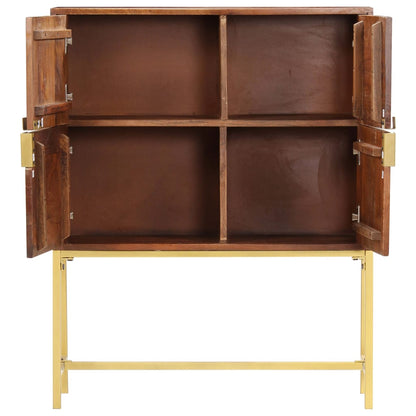 Credenza Alta 80x30x100 cm in Legno Massello di Acacia | homemem39