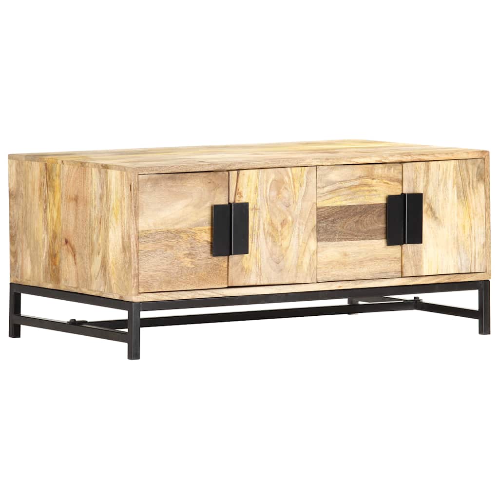 Tavolino da Salotto 90x55x40 cm in Legno Massello di Mango