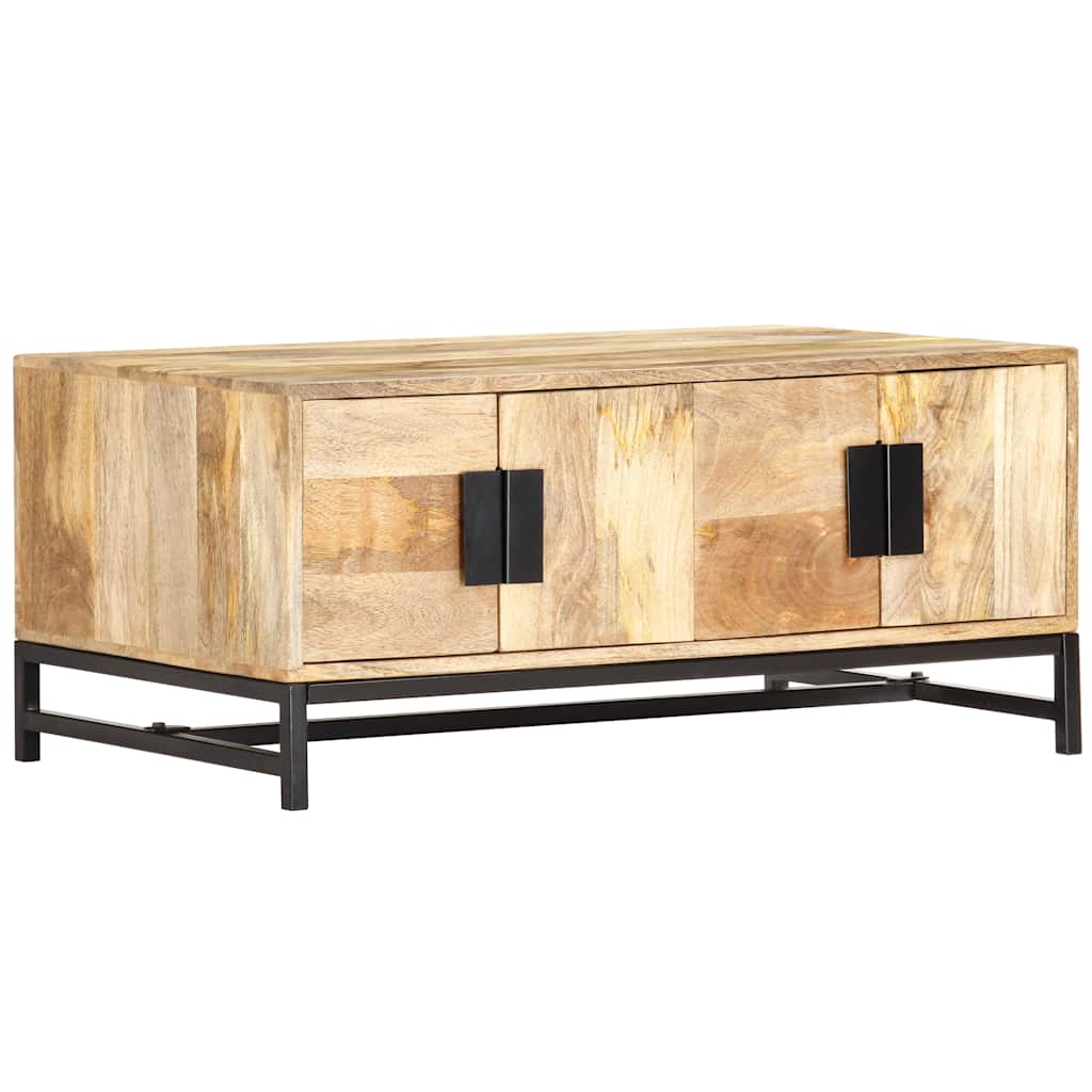 Tavolino da Salotto 90x55x40 cm in Legno Massello di Mango