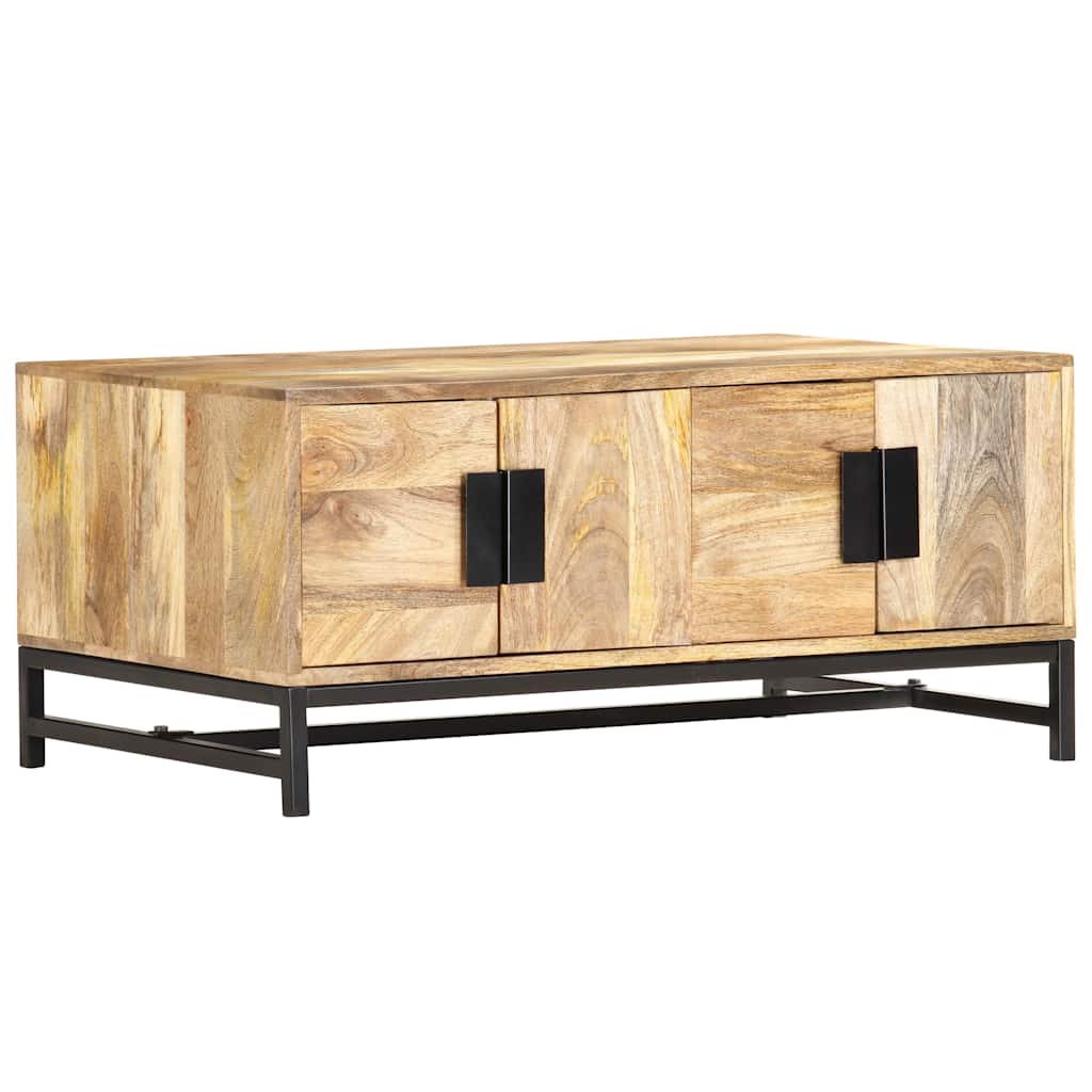 Tavolino da Salotto 90x55x40 cm in Legno Massello di Mango