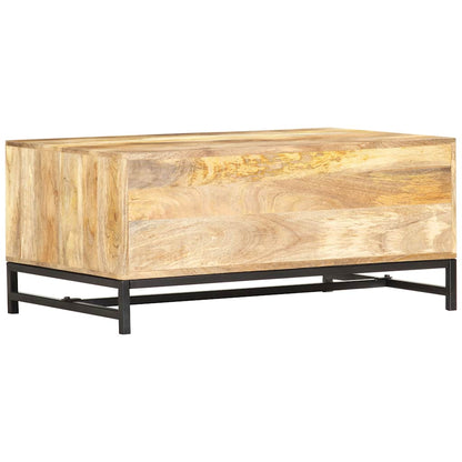 Tavolino da Salotto 90x55x40 cm in Legno Massello di Mango