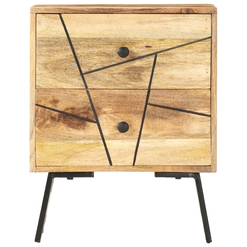 Comodino 40x30x50 cm in Legno Massello di Mango | homemem39