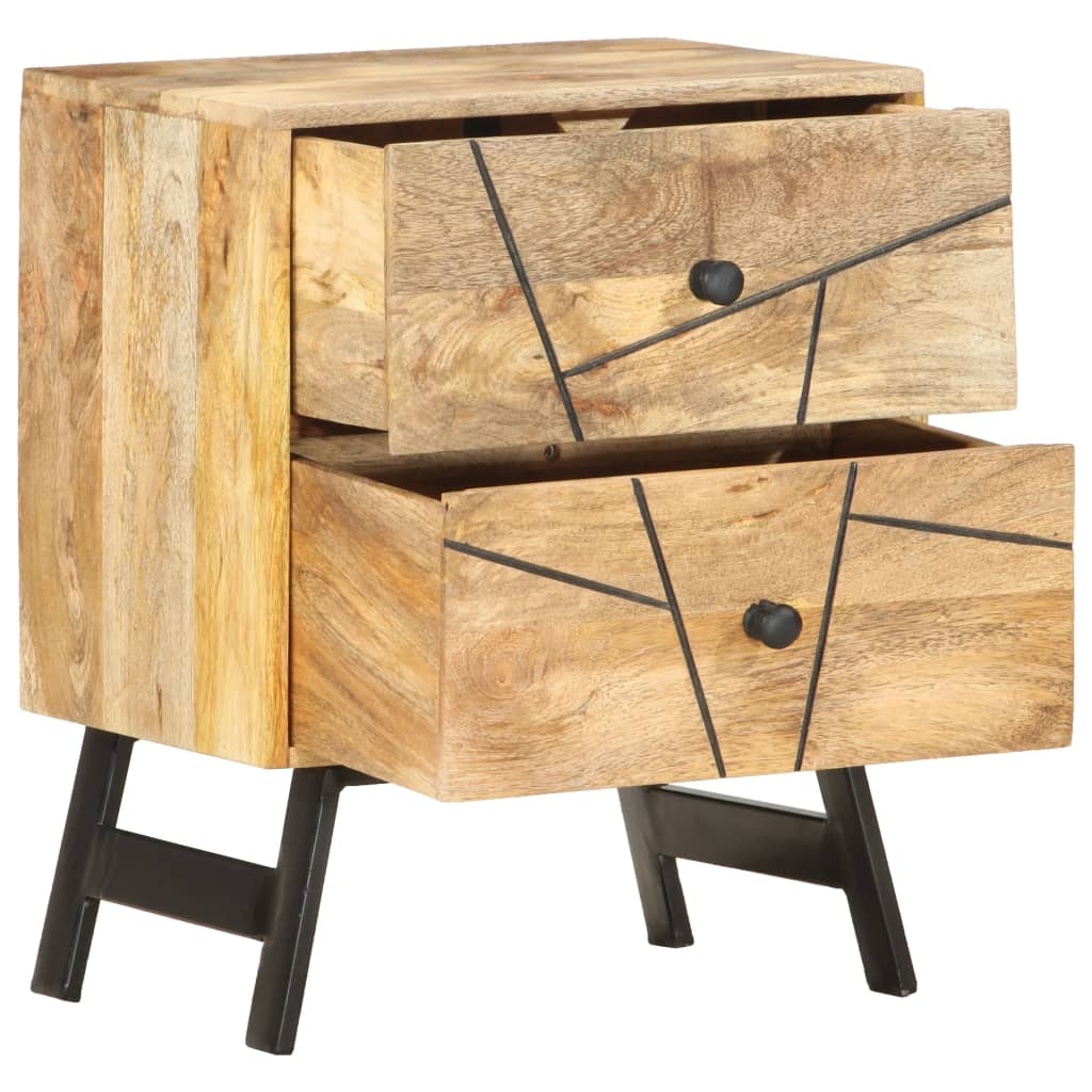 Comodino 40x30x50 cm in Legno Massello di Mango | homemem39