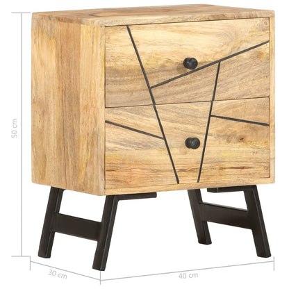 Comodino 40x30x50 cm in Legno Massello di Mango | homemem39