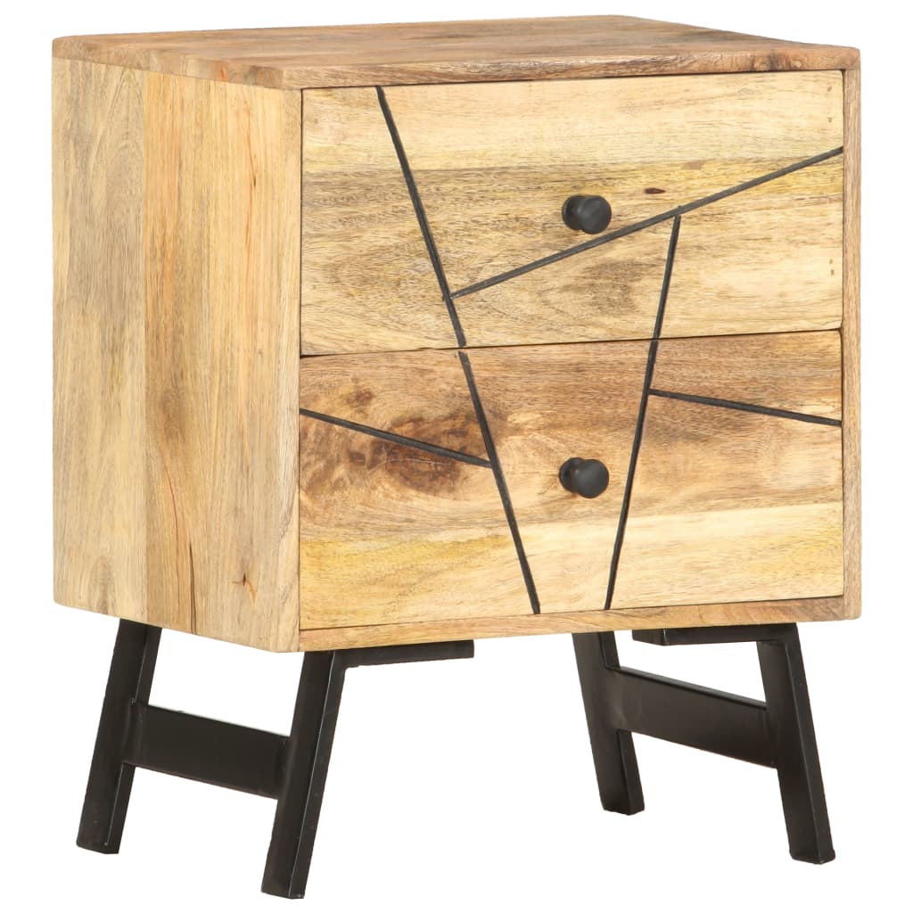 Comodino 40x30x50 cm in Legno Massello di Mango | homemem39