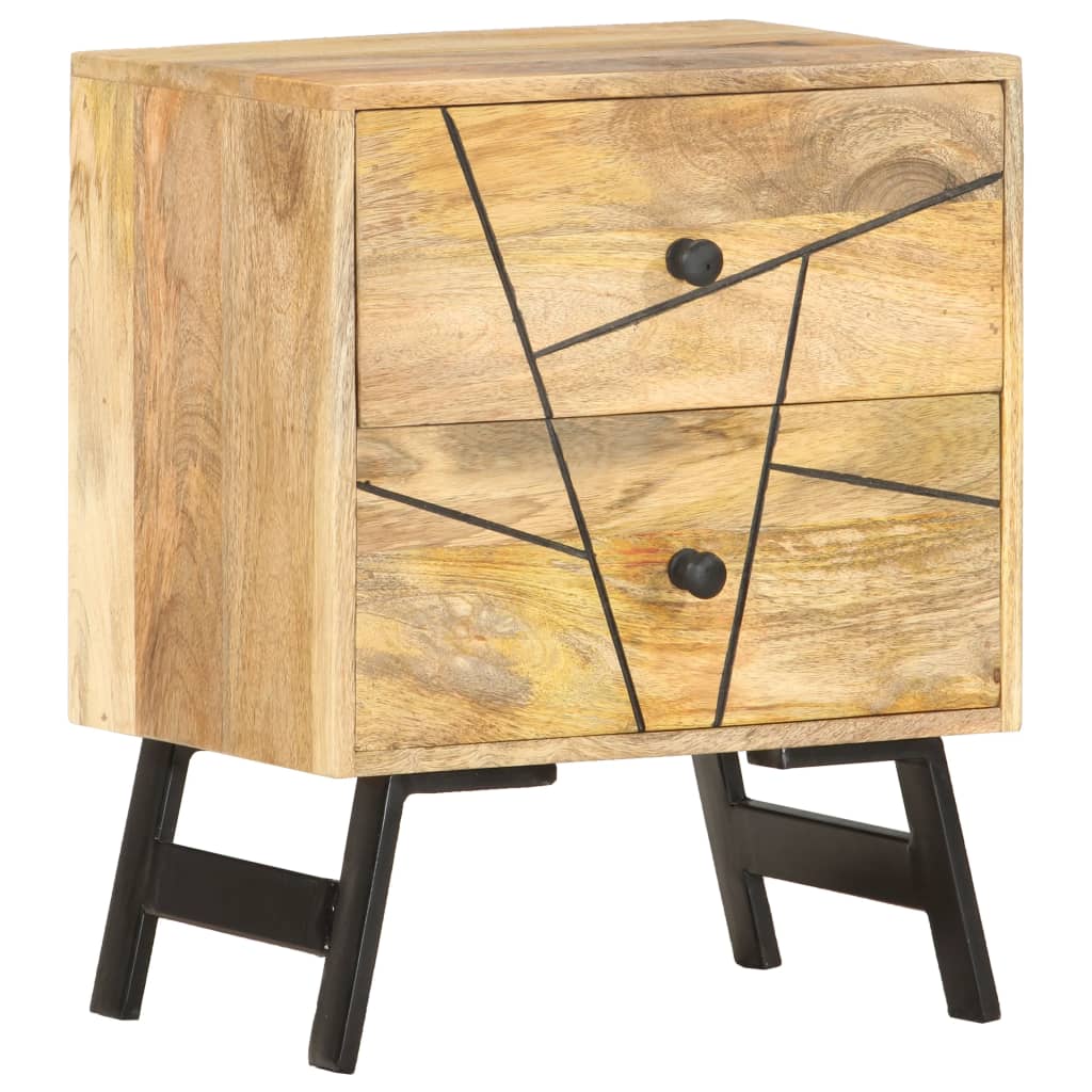 Comodino 40x30x50 cm in Legno Massello di Mango | homemem39