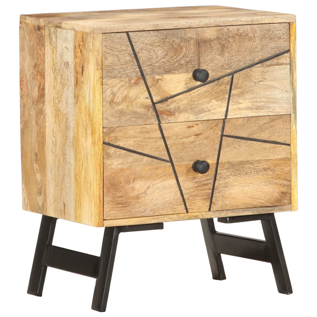 Comodino 40x30x50 cm in Legno Massello di Mango | homemem39