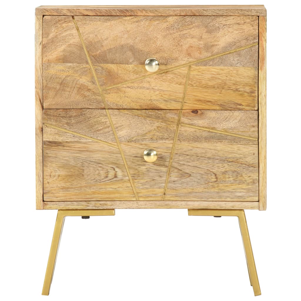 Comodino 40x30x50 cm in Legno Massello di Mango | homemem39