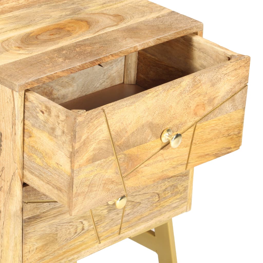 Comodino 40x30x50 cm in Legno Massello di Mango | homemem39