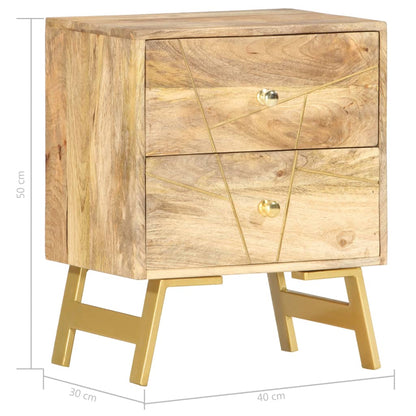 Comodino 40x30x50 cm in Legno Massello di Mango | homemem39