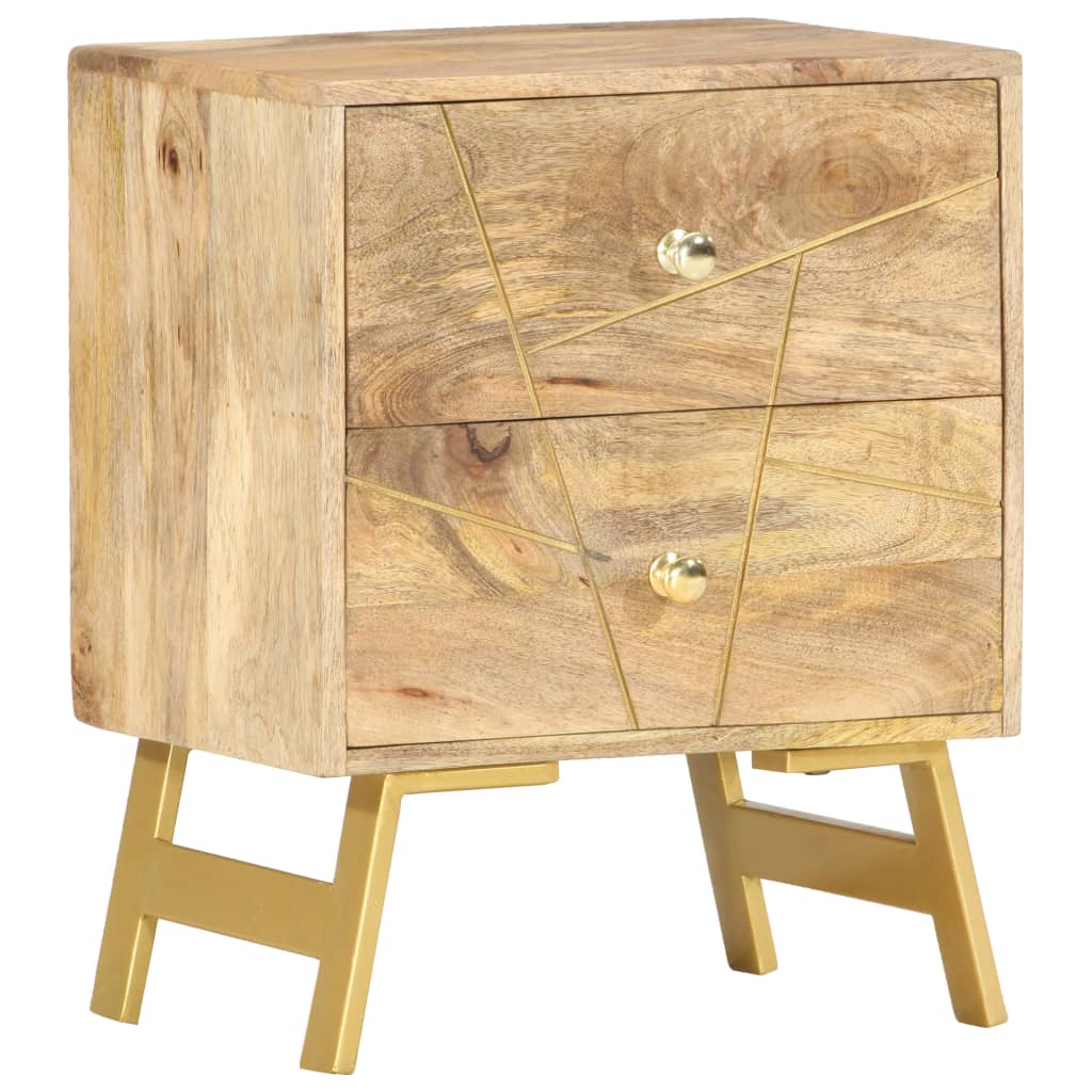Comodino 40x30x50 cm in Legno Massello di Mango | homemem39