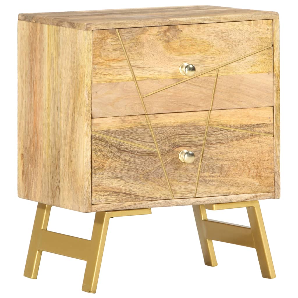 Comodino 40x30x50 cm in Legno Massello di Mango | homemem39