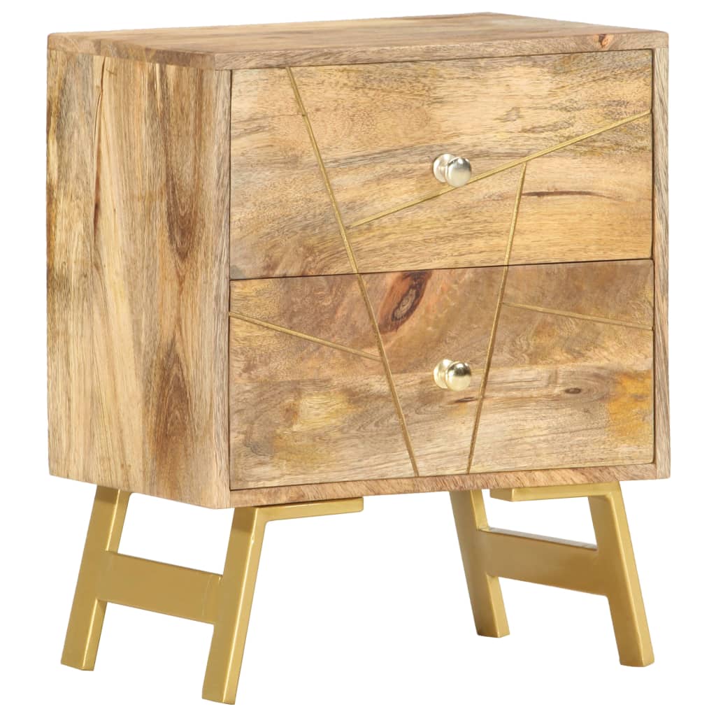 Comodino 40x30x50 cm in Legno Massello di Mango | homemem39